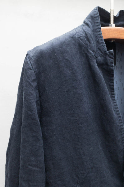 Navy Linen Coat