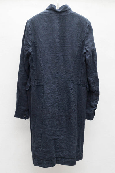 Navy Linen Coat