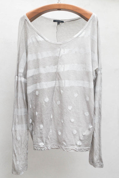 Light Grey Long Sleeve Print Tee