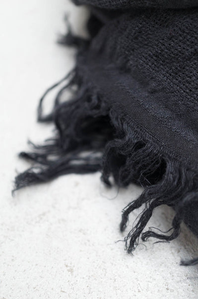 Navy Linen Scarf
