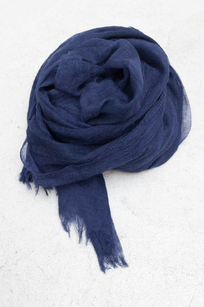 Navy Cashmere Wool Scarf