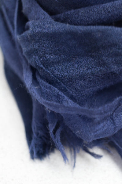 Navy Cashmere Wool Scarf
