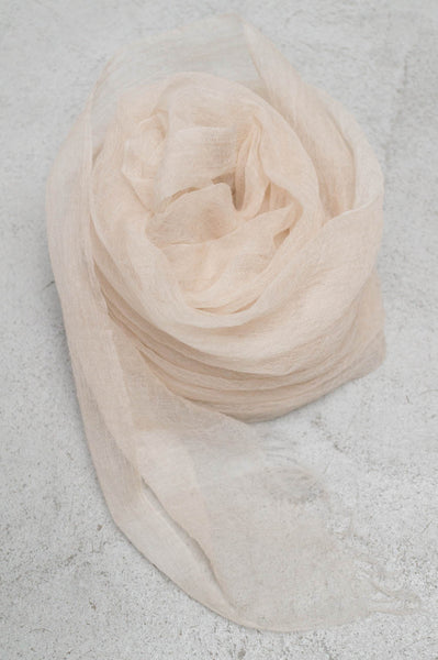 Ecru Cashmere Wool Scarf