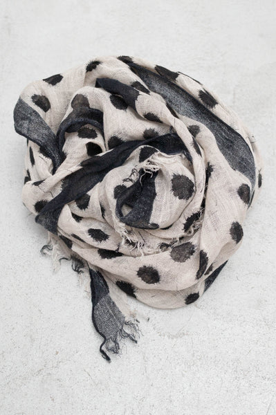 Black/Cream Printed Linen Scarf