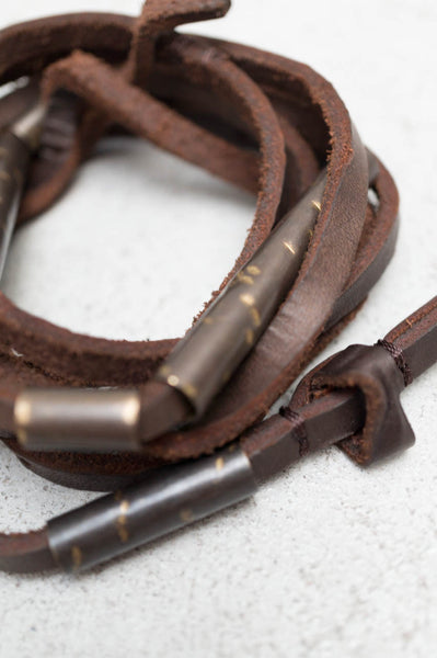 Brown Thin Double Wrap Belt