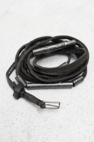 Black Thin Double Wrap Belt