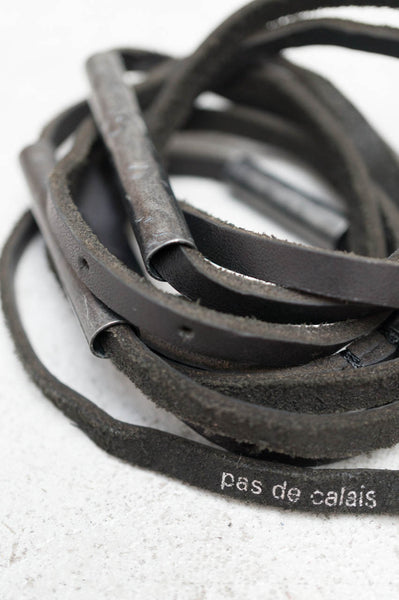 Black Thin Double Wrap Belt