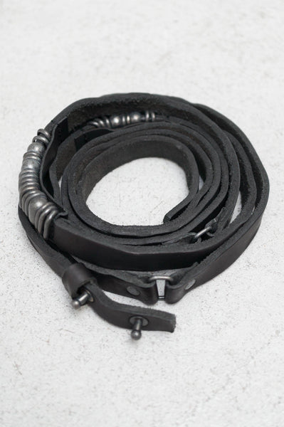 Black Metal Rings Thin Belt