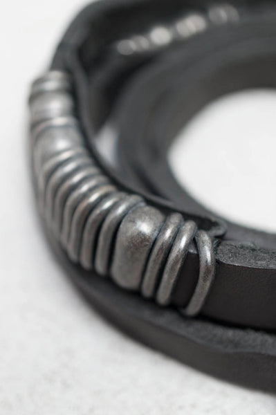Black Metal Rings Thin Belt