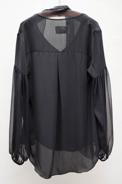 Black Scarf Blouse