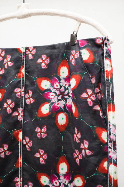 Black Floral Pencil Skirt