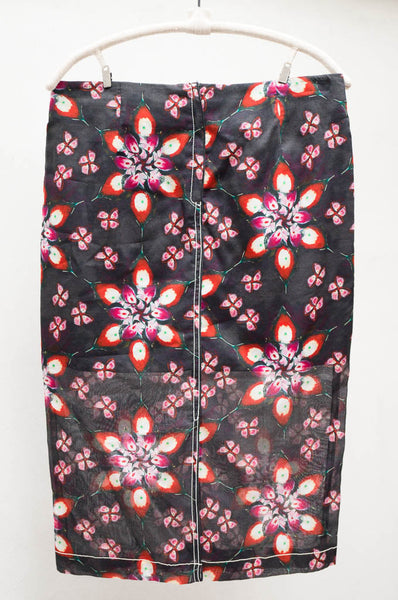 Black Floral Pencil Skirt