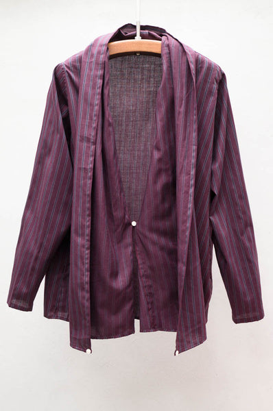 Wine Stripe Kimono Top