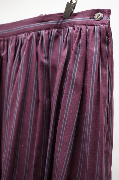 Wine Stripe Oxford Skirt