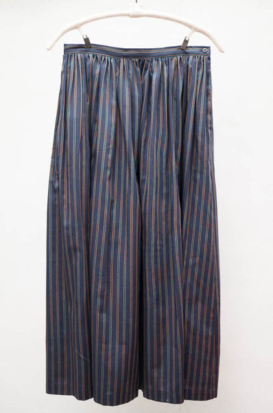Navy Stripe Oxford Long Skirt