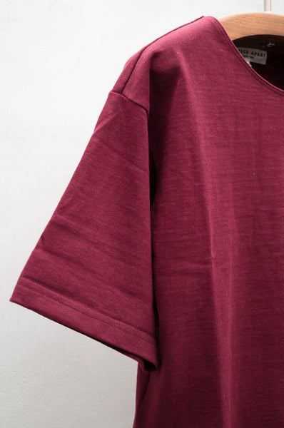 Cranberry Cropped Boat Neck Tee