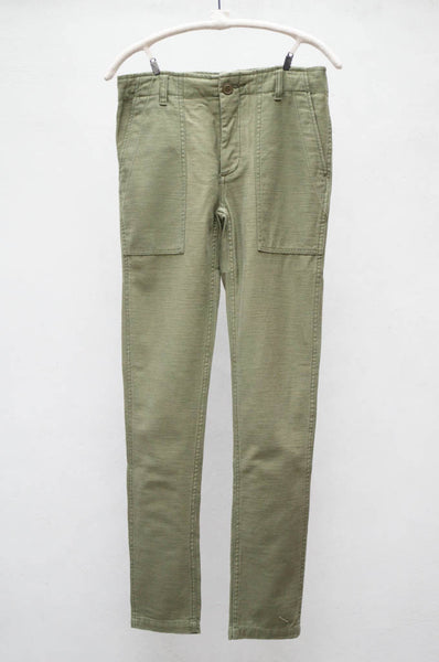 Olive Slouch Utility Trouser