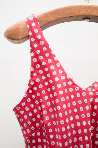 Bordeaux Cravate Print Marcelle Tank