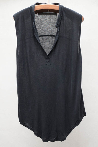Sleeveless Henley Top