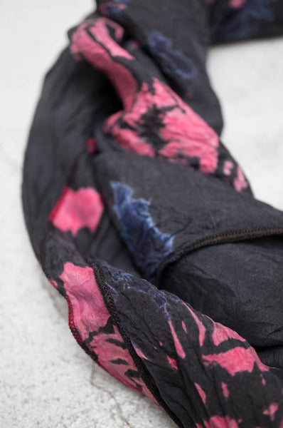 Black Cosmic Print Silk Chiffon Belt