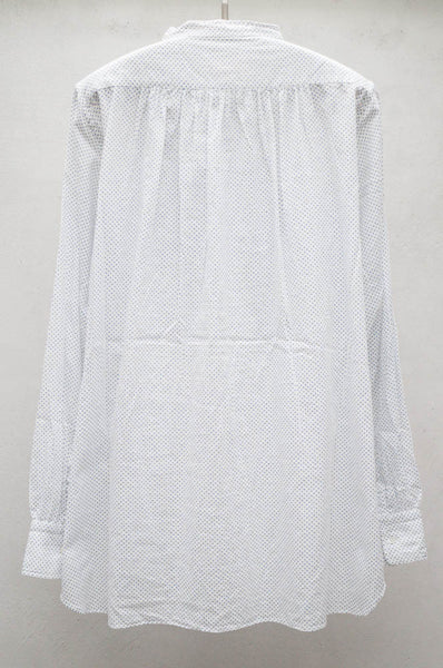 Dot Print Tuxedo Peasant Shirt