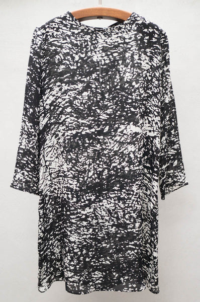 Mineral Print Silk Dress