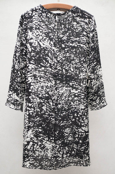Mineral Print Silk Dress