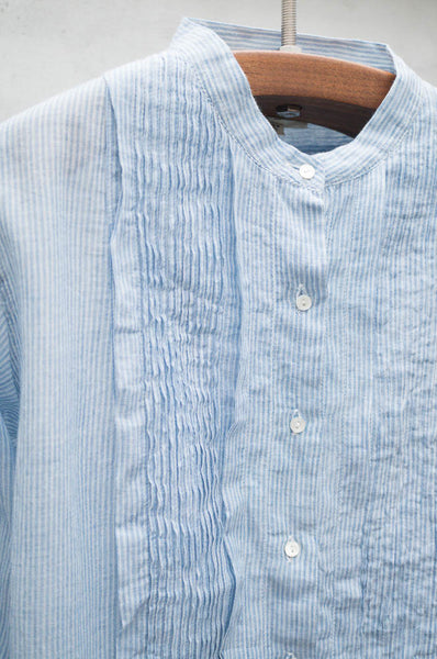 Ticking Tuxedo Peasant Shirt