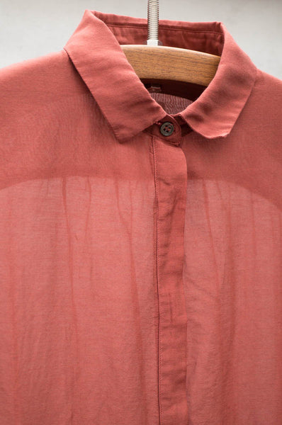 Rust Button Down Henley W/collar