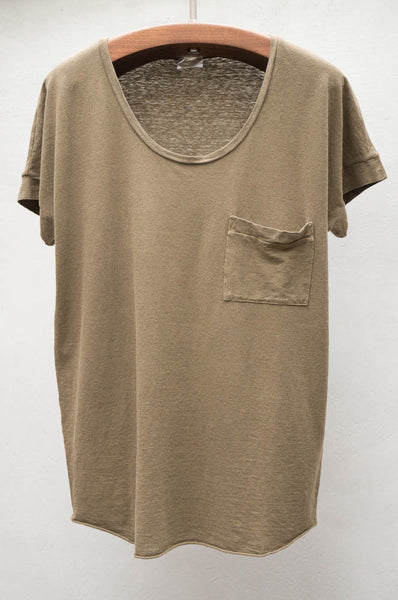 Khaki Short Sleeve Solid Tee