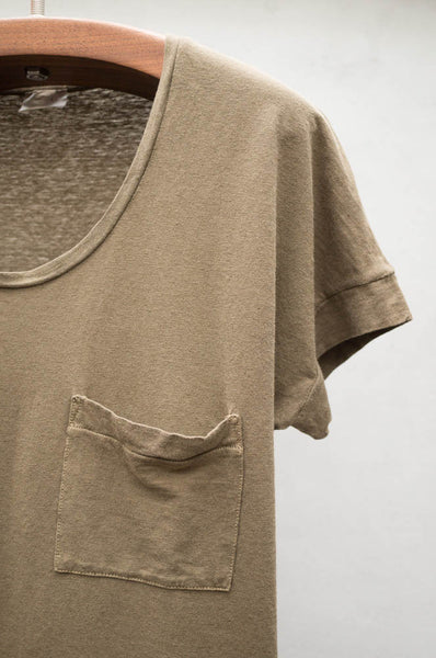 Khaki Short Sleeve Solid Tee