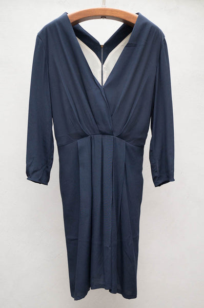 Navy Deep V Dress