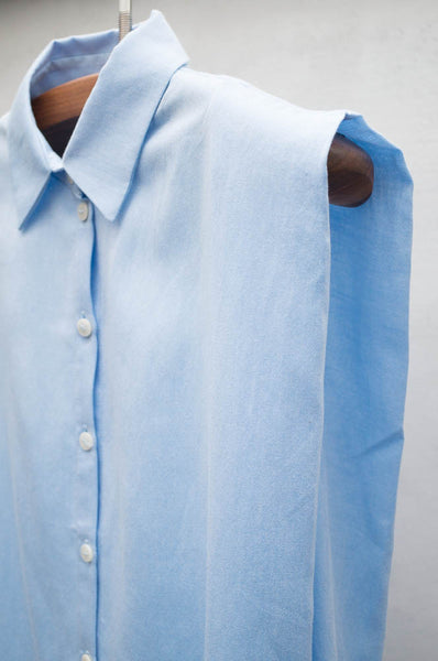 Blue Sleeveless Shirt