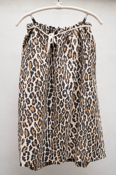 Gathered Leopard Skirt