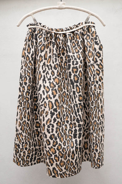 Gathered Leopard Skirt