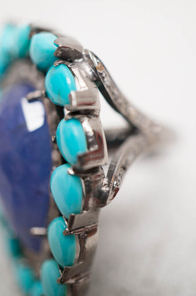 Tanzanite Turquoise Cocktail Ring