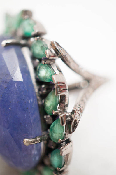 Tanzanite Emerald Cocktail Ring