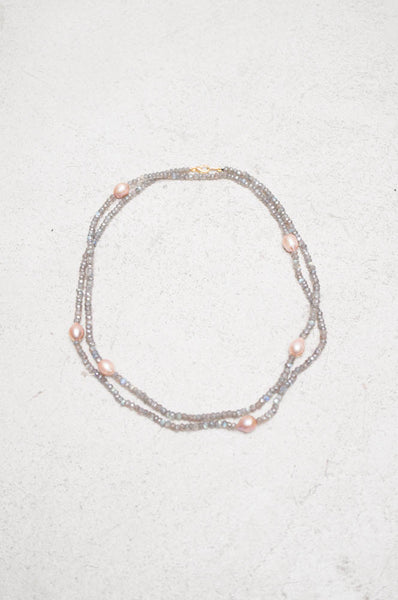 Labradorite Pearl Necklace