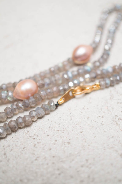 Labradorite Pearl Necklace