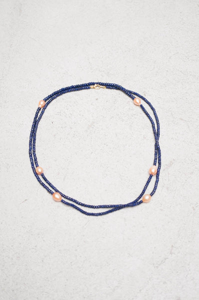 Sapphire Pearl Necklace