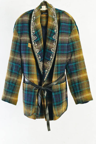 Embroidered Check Milroy Jacket