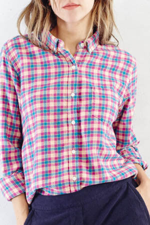 Pink Plaid Button Down Shirt