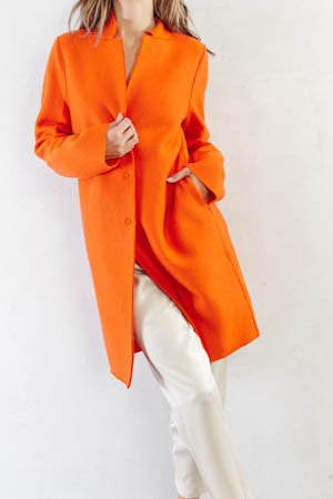 Orange Cocoon Coat