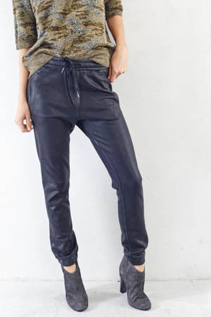 Black Leather Wash Tyler Sweatpant