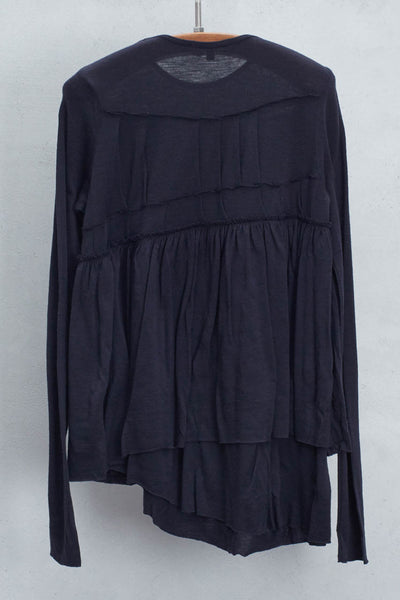 Navy Draped Top