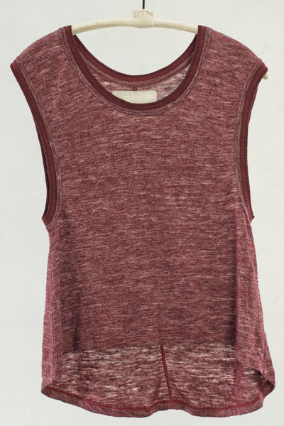 Wine Sleeveless Tee