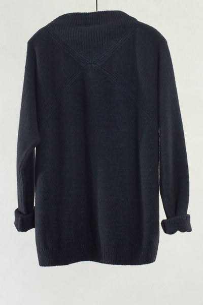 Steel Blue Mock Neck Pullover