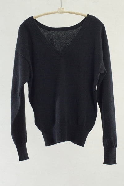 Solid Black V-Back Pullover