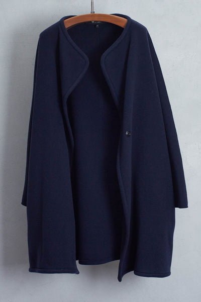 Navy Cocoon Overcoat