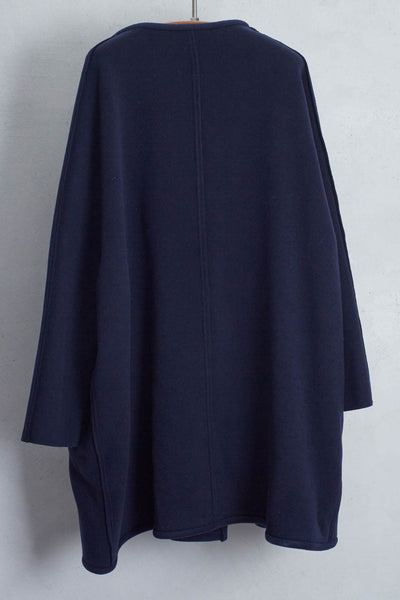 Navy Cocoon Overcoat